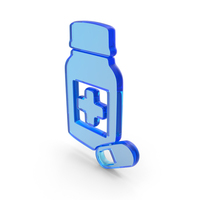 Blue Glass Tablet Bottle Icon PNG & PSD Images