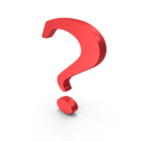 Red Metallic Question Mark Symbol PNG & PSD Images