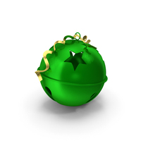 Jingle Bell Green with Ribbon PNG & PSD Images