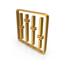 Gold Musical Equalizer Icon PNG & PSD Images