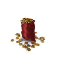 Overflowing Pound Coin Money Bag PNG & PSD Images