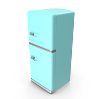 Blue Retro Refrigerator PNG & PSD Images
