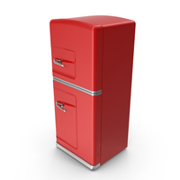 Red Retro Refrigerator PNG & PSD Images