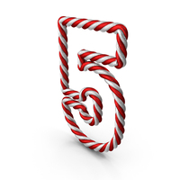 Christmas Rope Number 5 PNG & PSD Images