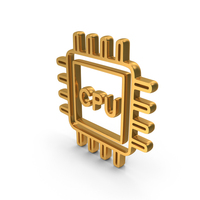 Gold CPU Icon PNG & PSD Images