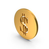 Gold Round Dollar Icon PNG & PSD Images