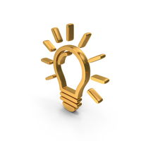 Gold Light Bulb Icon PNG & PSD Images