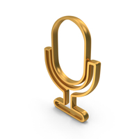 Gold Outline Microphone Icon PNG & PSD Images