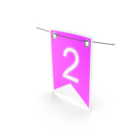 Garland Flag With Number 2 PNG & PSD Images