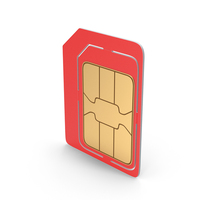Red Micro SIM Card PNG & PSD Images