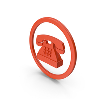 Red Round Telephone Icon PNG & PSD Images