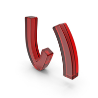Japanese Hiragana I red glass PNG & PSD Images