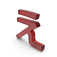 Red Glass Japanese Hiragana E (YE) PNG & PSD Images