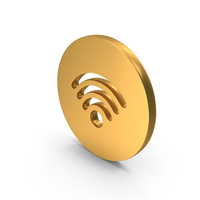 Gold Round WiFi Symbol PNG & PSD Images