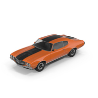 Orange Muscle Car With Stripe PNG & PSD Images