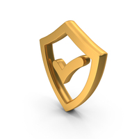 Gold Secure Tick Mark Symbol PNG & PSD Images