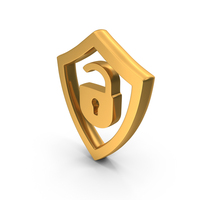 Gold Secure Unlock Symbol PNG & PSD Images
