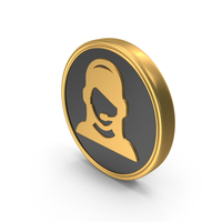 Gold & Black Round Call Center Female Icon PNG & PSD Images