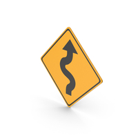 Winding Road Sign PNG & PSD Images