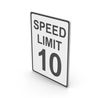 Speed Limit 10 Road Sign PNG & PSD Images