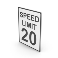 Road Sign Speed Limit 20 PNG & PSD Images