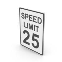 Speed Limit 25 Road Sign PNG & PSD Images