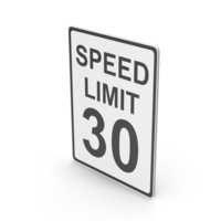 Speed Limit 30 Road Sign PNG & PSD Images