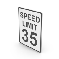 Speed Limit 35 Road Sign PNG & PSD Images