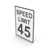 Road Sign Speed Limit 45 PNG & PSD Images
