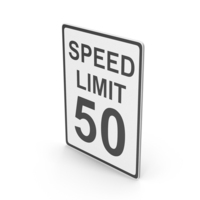 Speed Limit 50 Road Sign PNG & PSD Images