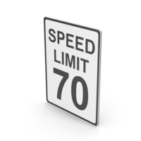 Speed Limit 70 Road Sign PNG & PSD Images