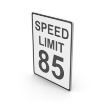 Speed Limit 85 Road Sign PNG & PSD Images