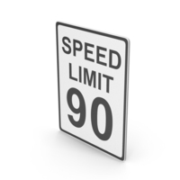 Road Sign Speed Limit 90 PNG & PSD Images