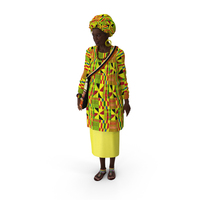 African Woman Wearing Traditional Clothes Standing Pose PNG & PSD Images