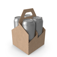 Four Pack Holder Carrier with Aluminum Cans PNG & PSD Images