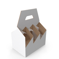 Six Pack Bottle White Cardboard Carrier Box Empty PNG & PSD Images