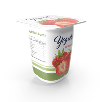 Strawberry Yogurt Cup Mockup PNG & PSD Images