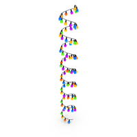 Christmas Garland With Color Bulbs Vertical Helix PNG & PSD Images