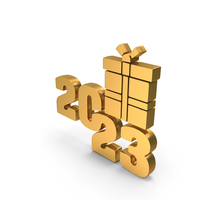 Gold 2023 Gift Box Symbol PNG & PSD Images