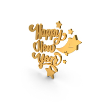 Gold Happy New Year Banner PNG & PSD Images