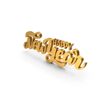 Gold Happy New Year Banner PNG & PSD Images