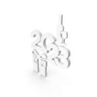 White 2023 Gift Box With Drinks Symbol PNG & PSD Images