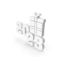 White 2023 Gift Box Symbol PNG & PSD Images
