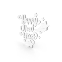 White Happy New Year Banner PNG & PSD Images