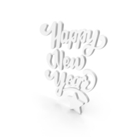 White Happy New Year Banner PNG & PSD Images