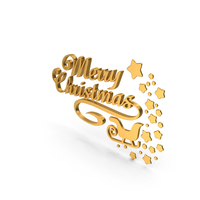 Gold Merry Christmas Banner Text PNG & PSD Images