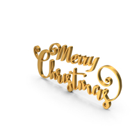 Gold Merry Christmas Banner Text PNG & PSD Images