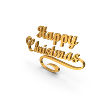 Happy Christmas Banner Gold PNG & PSD Images