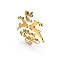 Gold Happy Christmas Banner PNG & PSD Images