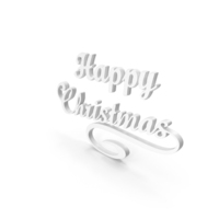 White Happy Christmas Banner PNG & PSD Images